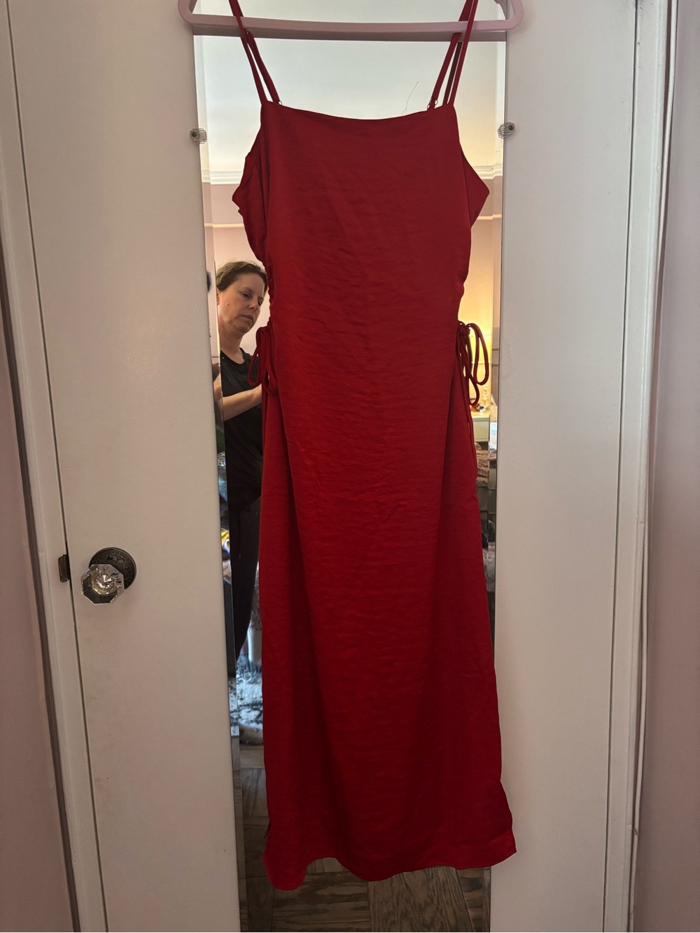Lucky Brand Red Cutout Midi Slip Dress - Picture 3 of 7